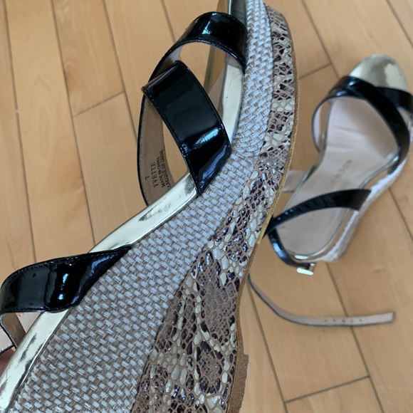 Sacha London Yvette Criss Cross Strap Leather Wedge Sandal Women Size 7 - Picture 11 of 17